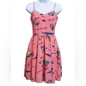 Nanette Lepore L'Amour Adventurer Retro Rock coral tattoo dress Y2K